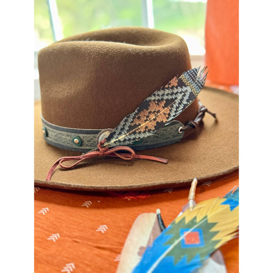 Night Weaver Hat Feather - Western Hat Accessory