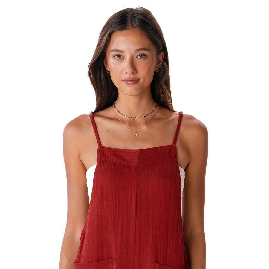 Seaside Spice Cotton Nomad Jumpsuit (Adjustable Straps)