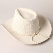 Western Corduroy Braided Band Cowboy Panama Hat