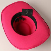 Vegan Felt Southwest Pattern Belt Cowboy Hat