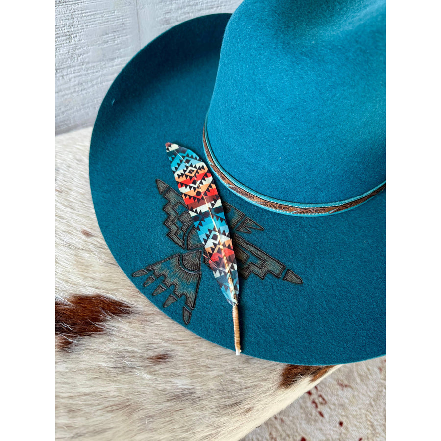 Colorful Desert Hat Feather - Western Hat Accessory
