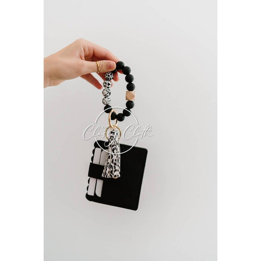 Wristlet Keychain Wallet - Black RTS