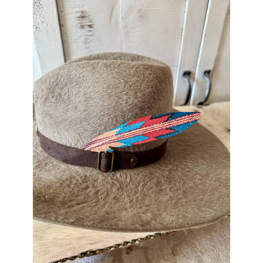 Desert Weave Hat Feather - Western Hat Accessory