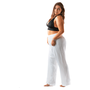 White Wide Leg Cotton Pants