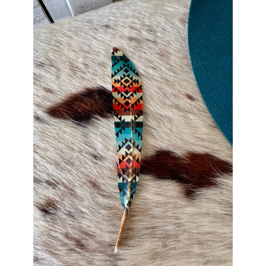 Colorful Desert Hat Feather - Western Hat Accessory