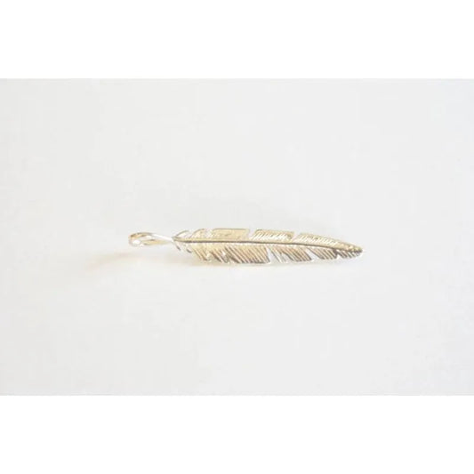 Sterling Silver Feather Charm - Farmhouse Creations