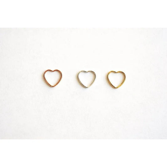 Sterling Silver Open Heart Connector Charm - Farmhouse Creations